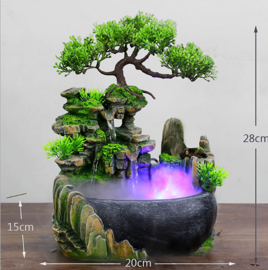 Modern Waterfall Desktop Fountain Landscape Home Practical Humidifier Beauty Scenery