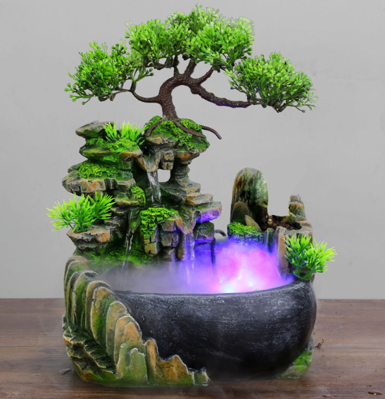 Modern Waterfall Desktop Fountain Landscape Home Practical Humidifier Beauty Scenery